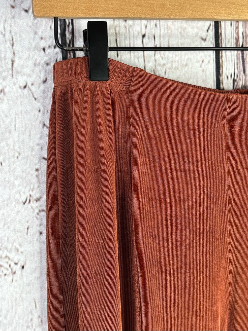 Chico’s Travelers 2 (Large) SHORT Stretchy Terracotta Color Slinky Wide Leg Pant - Picture 2 of 12